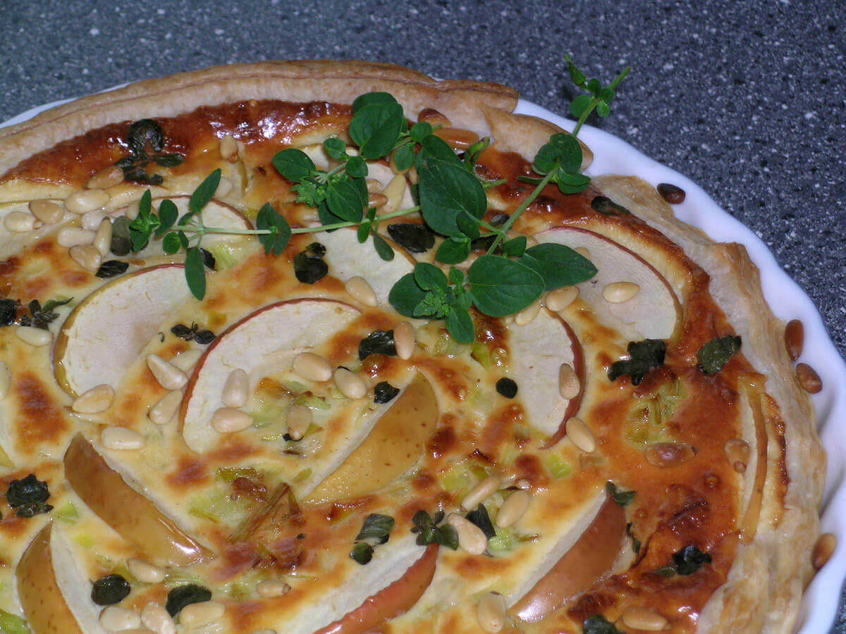 Tarte mit Apfel und Lauch Tarte mit Apfel und Lauch